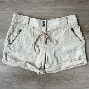 Stem 100% Linen Cream Shorts, Women’s Medium